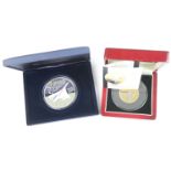 A cased Silver proof gold plated Concorde Piedfort £5 coin complete with C.O.A. together with a