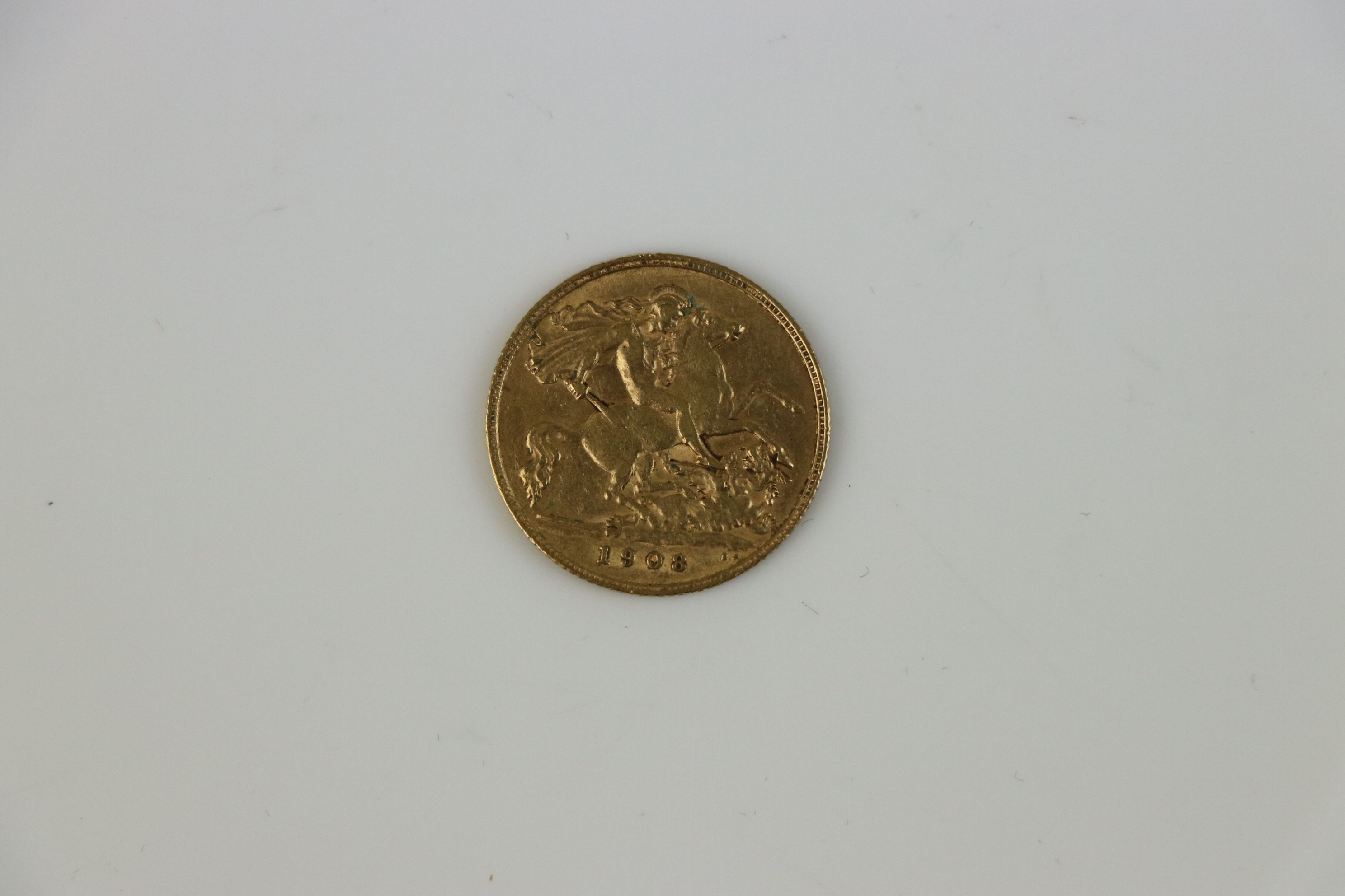 A King Edward VII Half gold Sovereign dated 1908. - Image 2 of 3