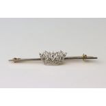 Diamond 18ct yellow gold platinum set Merchant Navy sweetheart brooch, a small round brilliant cut