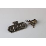 Victorian commemorative silver brooch depicting the Newcastle High Level and Swing bridges, date