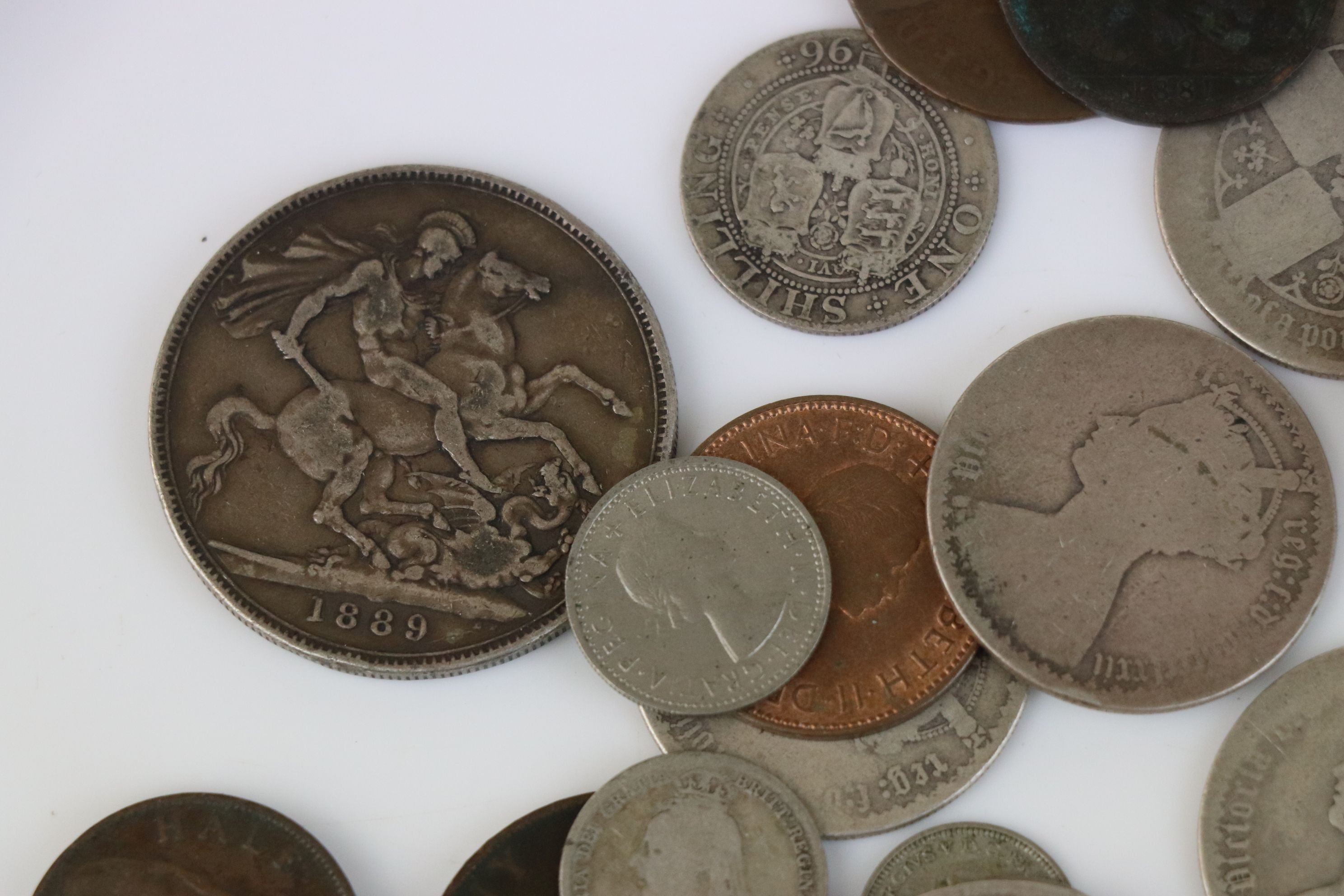 A quantity of British pre-decimal coins to include silver examples, silver examples include 1889 - Image 2 of 8