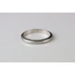 Platinum wedding band, width approx 2.5mm, ring size R