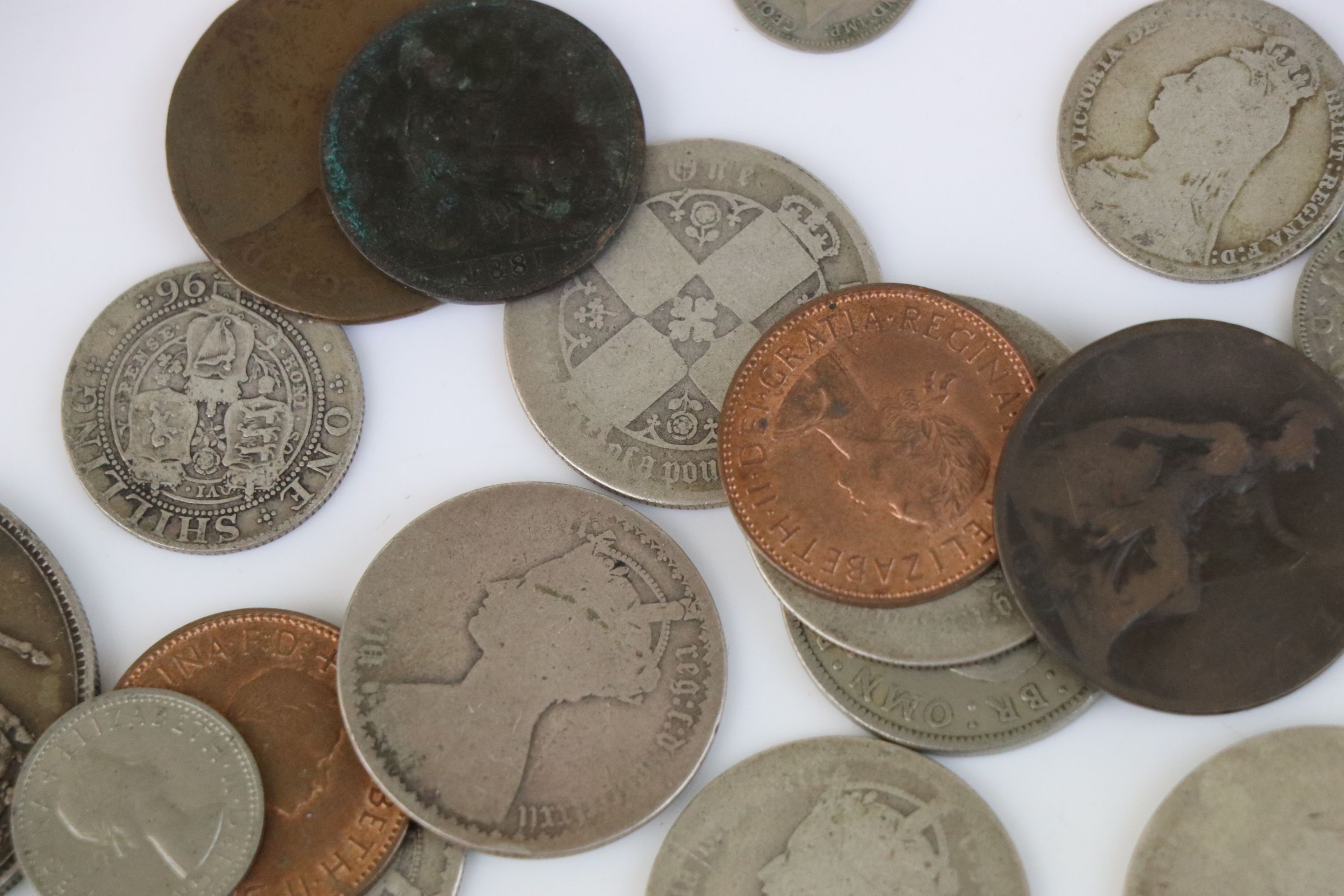 A quantity of British pre-decimal coins to include silver examples, silver examples include 1889 - Image 3 of 8