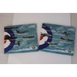 Two carded sets of A glorious history Royal Air Force official coin collectors packs.