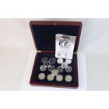 A collection of fifteen silver proof Aircraft of World War Two One Crown coins, together with some