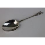 A late 19th century Dutch silver apostle spoon, twist handle with marks for Rinse Jans Spannstra.