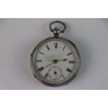 A fully hallmarked sterling silver cased pocket watch, silver makers mark for Charles Cooke with a
