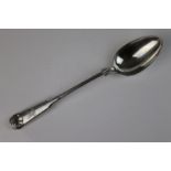 Silver shell, thread and fiddle pattern serving spoon, initialled terminal, stamped sterling to