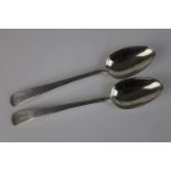 A pair of fully hallmarked sterling silver Georgian table spoons, maker marked for Thomas Northcote,
