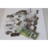 A collection of foreign coins to include European and worldwide together with a small group of