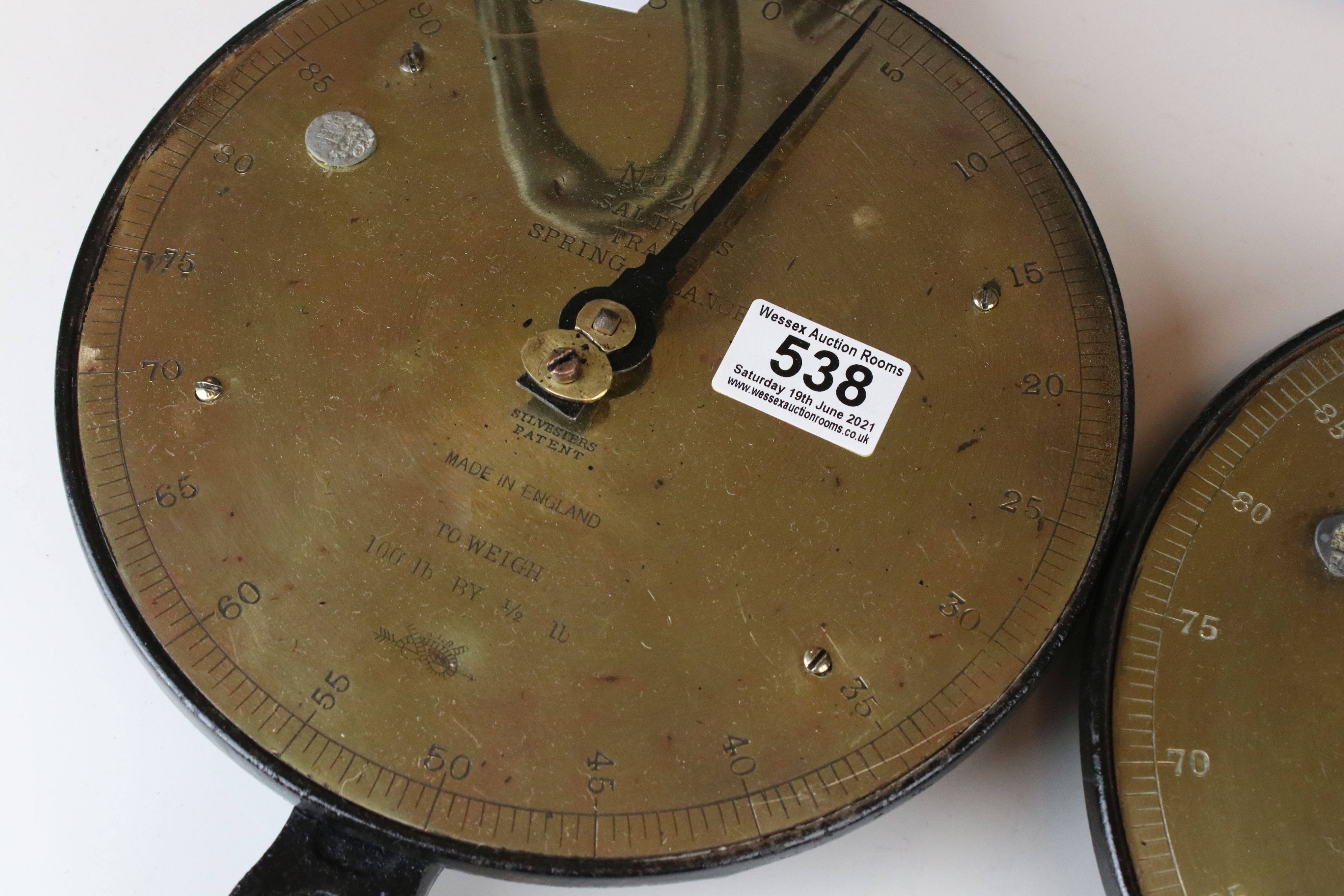 Two set of vintage Salters No.20T trade spring balance scales. - Image 4 of 4