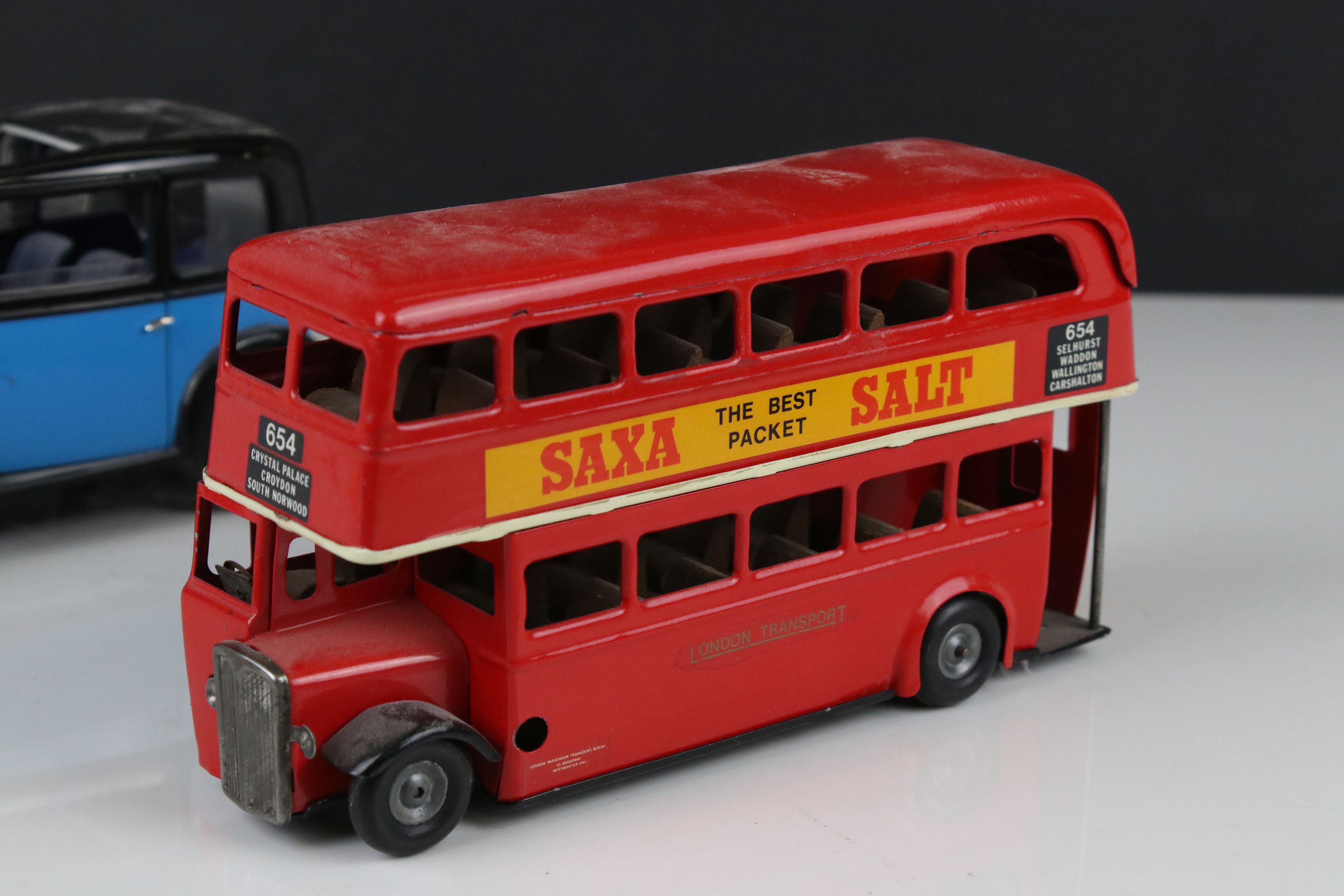 Five diecast / tin plate / plastic models to include Clockwork Triang Minic Bus, Triang Minic fire - Image 9 of 11