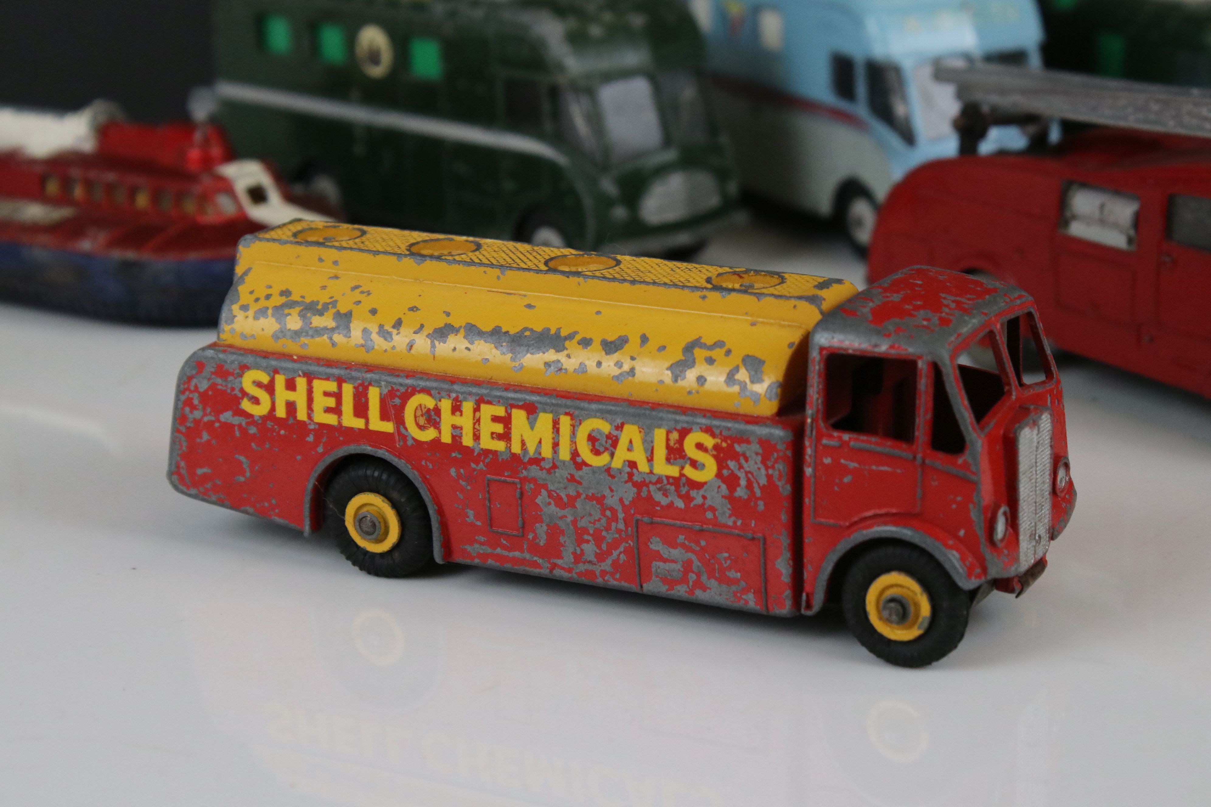 15 play worn mid 20th diecast models to include TV Mobile Control Room, 967 BBC TV Mobile Control - Image 7 of 15