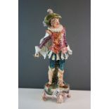 Continental pottery figure of a cavalier, approx. height 42cm (a/f)