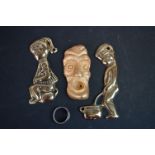 Mixed lot to include a Gold Coloured Face, His and Hers Brass Toilet Signs in the form of Children