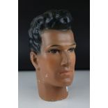 A plaster Shop display bust of a young mans head mid 20th century