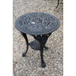 Cast Iron Black Painted Circular Garden Table, 60cms diameter x 67cms high