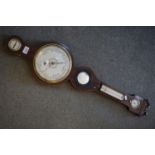 19th century Kidby Weeley mahogany cased banjo barometer.