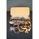 Box containing a collection of costume jewellery