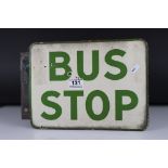 Mid 20th century Enamel Double Sided Bus Stop Sign, 33cms x 23cms