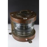 Copper ' Masthead ' Ships Lamp, converted into an electric lamp, 29cms high