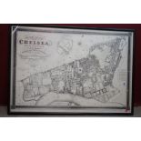 A large framed and glazed contemporary print of Chelsea Reach 73 x 106 cm.