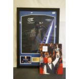 Sports autographs - Phil 'The Power' Taylor, 16 time World Darts Champion, a framed and glazed shirt