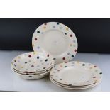 Emma Bridgewater ' Polka Dot ' pattern Three Shallow Bowls and Four Dinner Plates