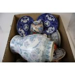 Box of oriental ceramics