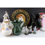 Mixed Ceramics including Figurines, Akura Vase, etc