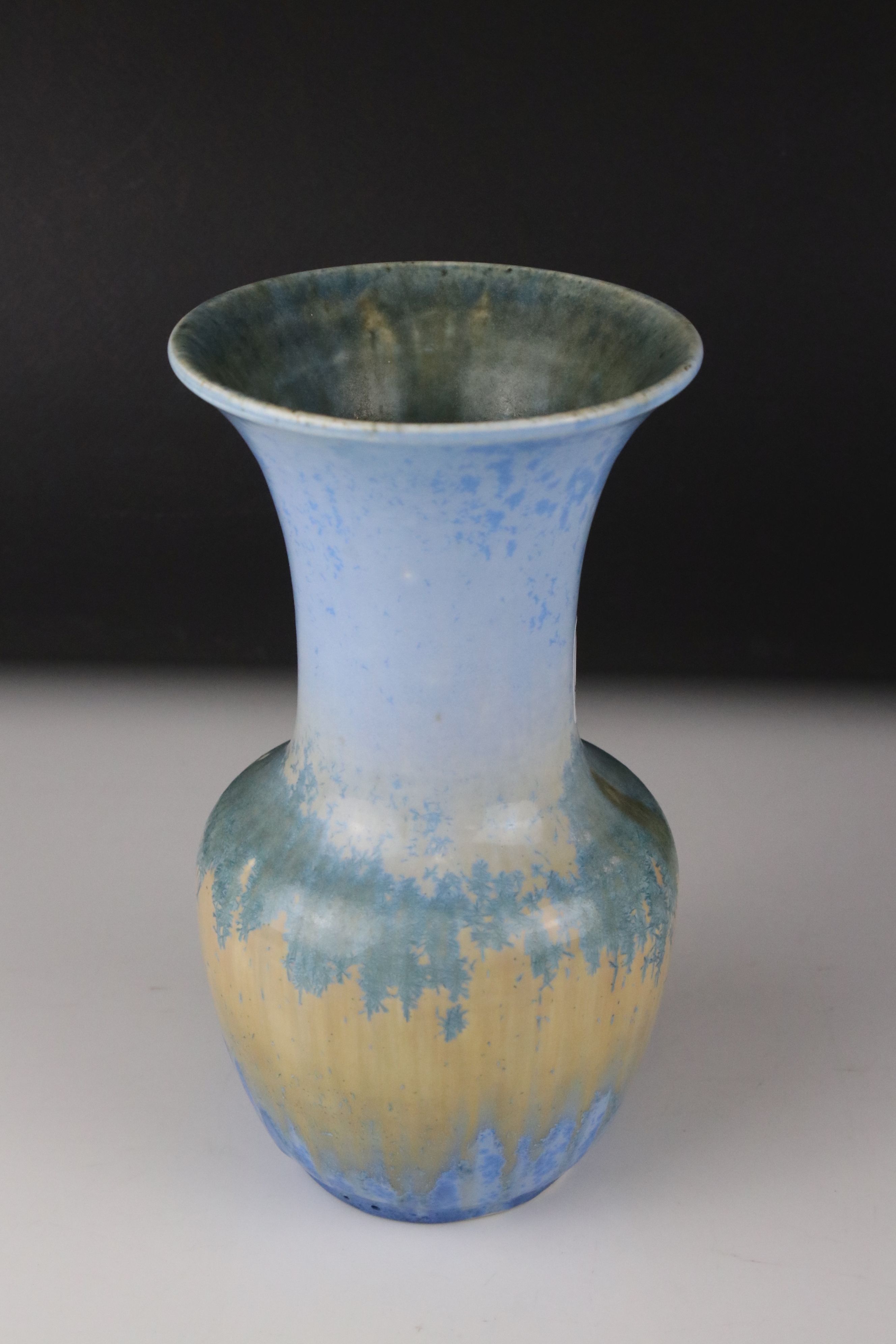 A 20th century Ruskin pottery trumpet shaped vase Crystalline Decoration impressed mark and 1932, 20 - Image 2 of 5