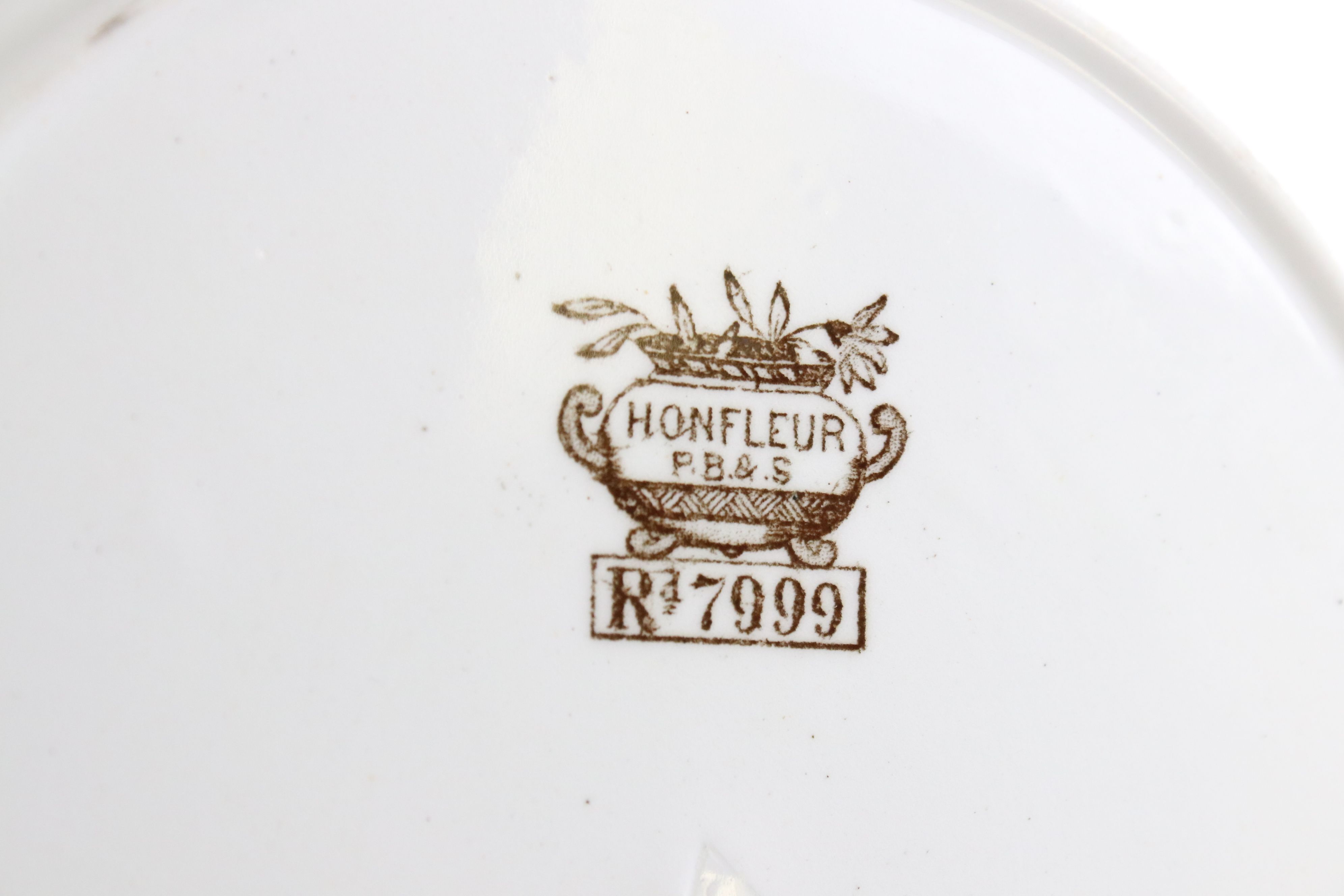 Victorian Part Dinner Service marked to base ' Honfleur P B & S ' including Four Graduating Meat - Image 6 of 6