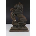 Antique Cast Iron Doorstop in the form of a Lion, 39cms high