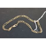 9ct yellow gold flat link bracelet