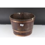 Georgian style mahogany and brass bound bucket, approx. 33cm diameter