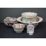 Mixed Lot of Ceramics including Japanese Imari Bowl, Booths, Spode, Floral Pattern Chamber Pot, etc