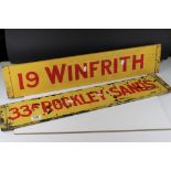 Two Early to Mid 20th century Wooden Painted Bus / Tram / Charbang Destination Signs ' 33A Rockley