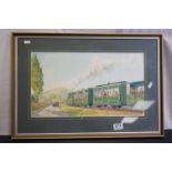 Richard H N Adshead 20th century watercolour railway scene signed and dated 1978 titled verso