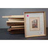 A set of 12 framed and glazed Cries of London antique prints.