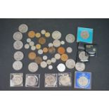 A small collection of British coins to include Pre-Decimal and commemorative examples.