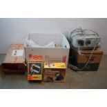 A quantity of photographic collectables to include a projector, slide viewer and a selection of