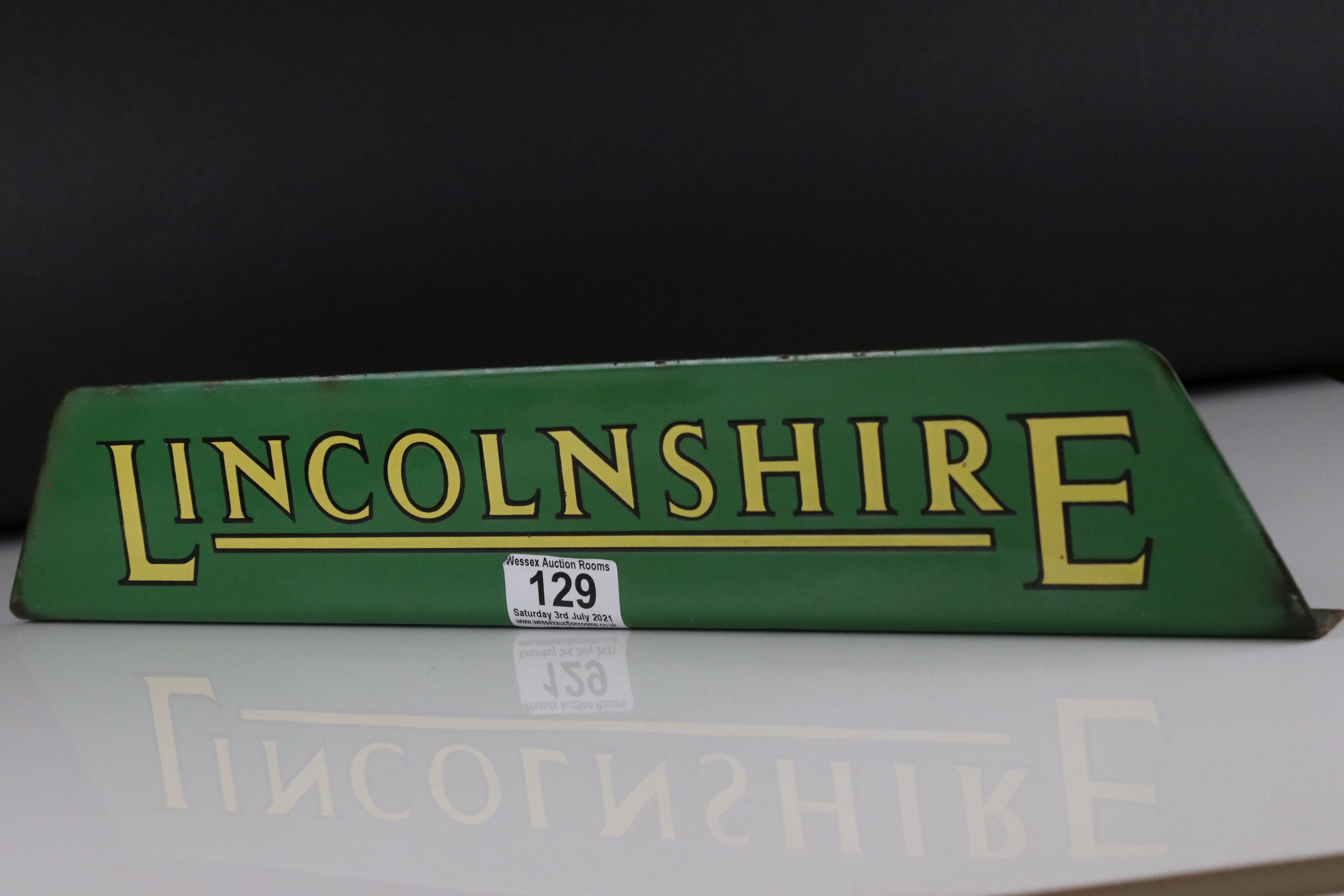 Enamel Upright Standing Sign ' Lincolnshire ', 43cms x 8cms - Image 2 of 3