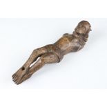 A carved wooden figure of Jesus The Crucifixion, 18 cm tall.