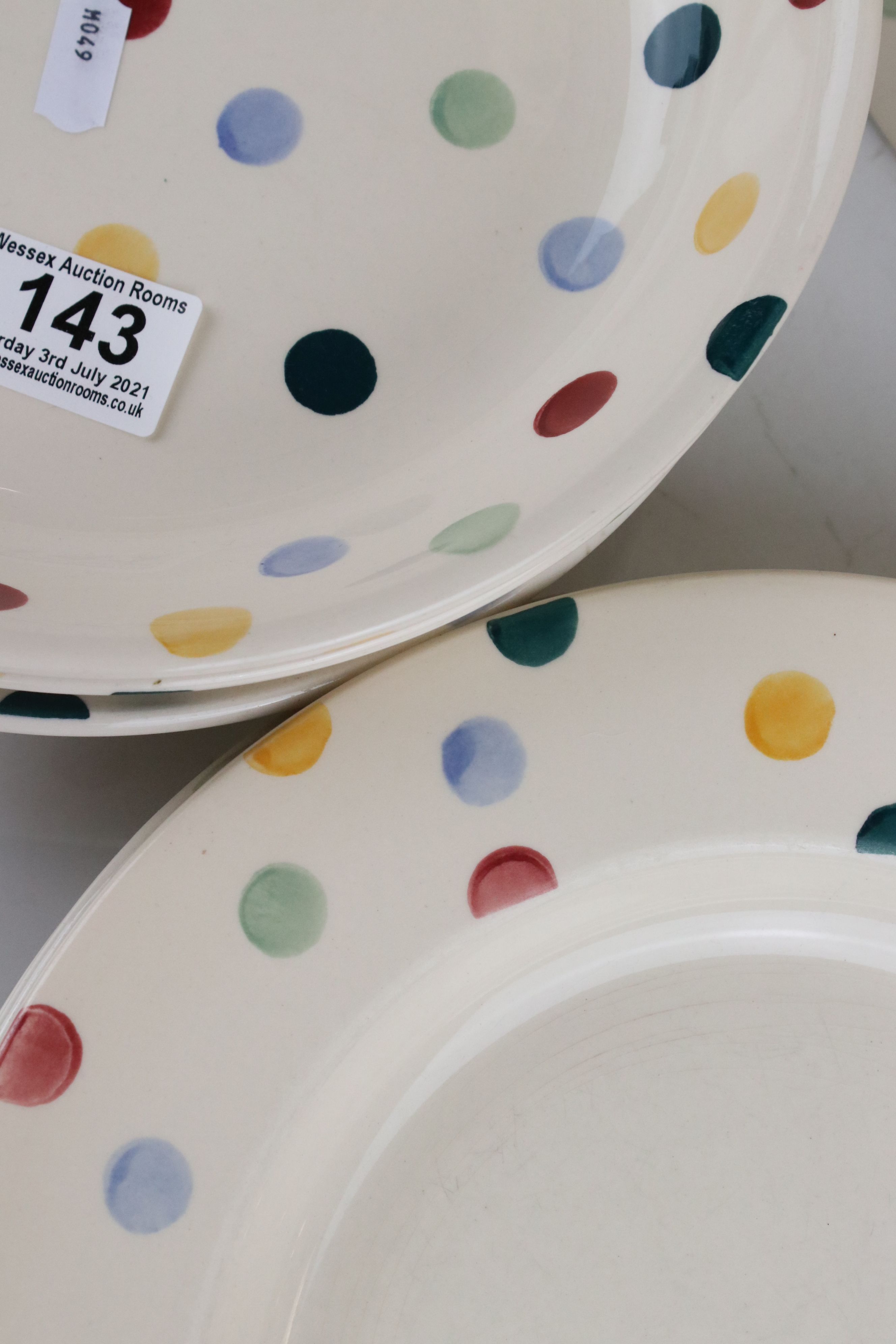 Emma Bridgewater ' Polka Dot ' pattern Three Shallow Bowls and Four Dinner Plates - Image 2 of 8