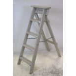 Mid 20th century Painted Wooden Step Ladders, 120cms high