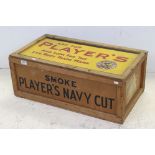 Early 20th century ' Player's Navy Cut ' Pine and Cardboard Advertising Crate / Box, 75cms x 30cms