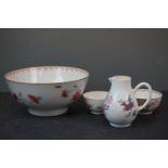 Collection of Chinese Famille Rose Ceramics including Bowl, 20cms diameter, Two Tea Bowls and a