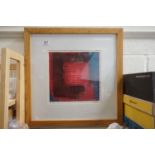 Tim Harbridge Screen print titled Shibumi Red 10, signed and inscribed 30 cm square.