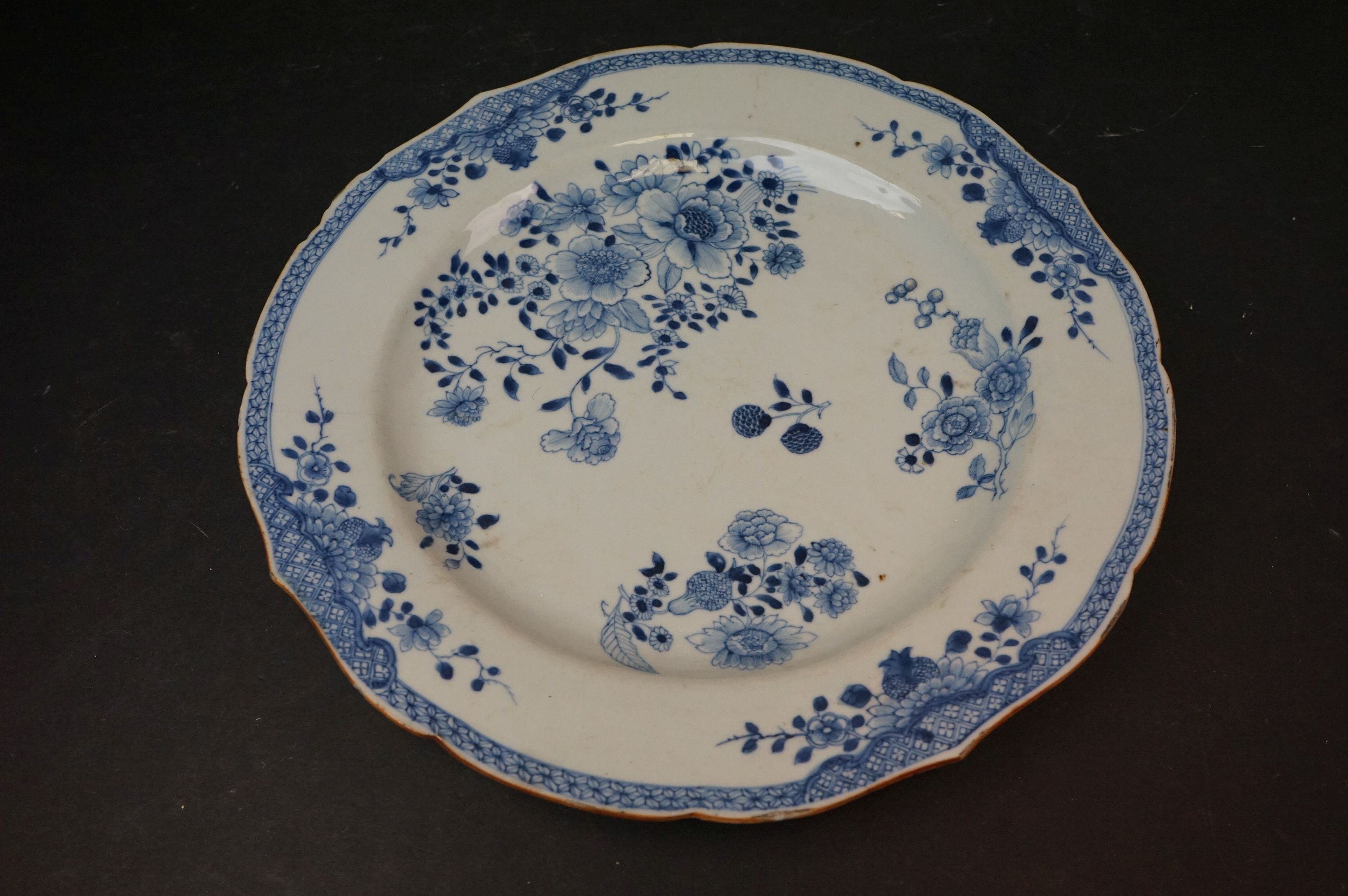 18th century Chinese Blue and White Charger, 46cms diameter together with a Chinese Blue and White - Image 4 of 5