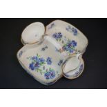 A Hammersley ceramic floral decorated Strawberry basket with integral jug and bowl.